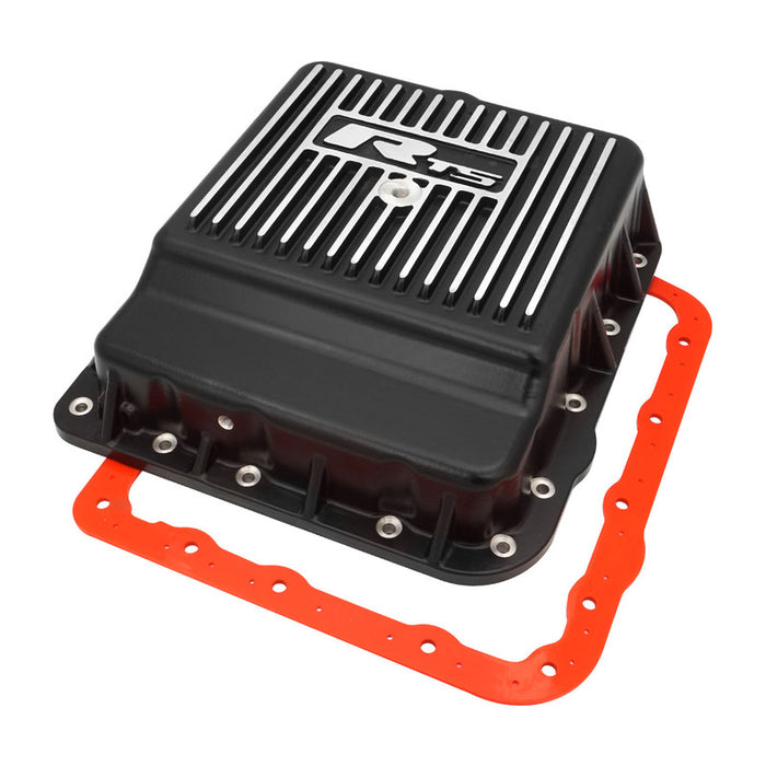 RTS Transmission Pan, Deep, Aluminium, Finned Black Powdercoat, GM Holden Commodore VN-On, 700 R4, 4L60, 4L60E, 4L65E, Kit