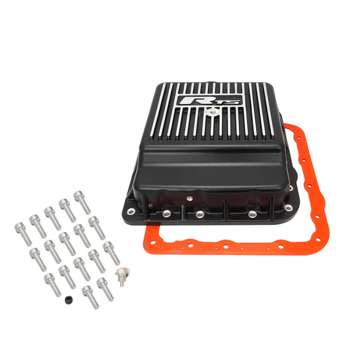 RTS Transmission Pan, Deep, Aluminium, Finned Black Powdercoat, GM Holden Commodore VN-On, 700 R4, 4L60, 4L60E, 4L65E, Kit