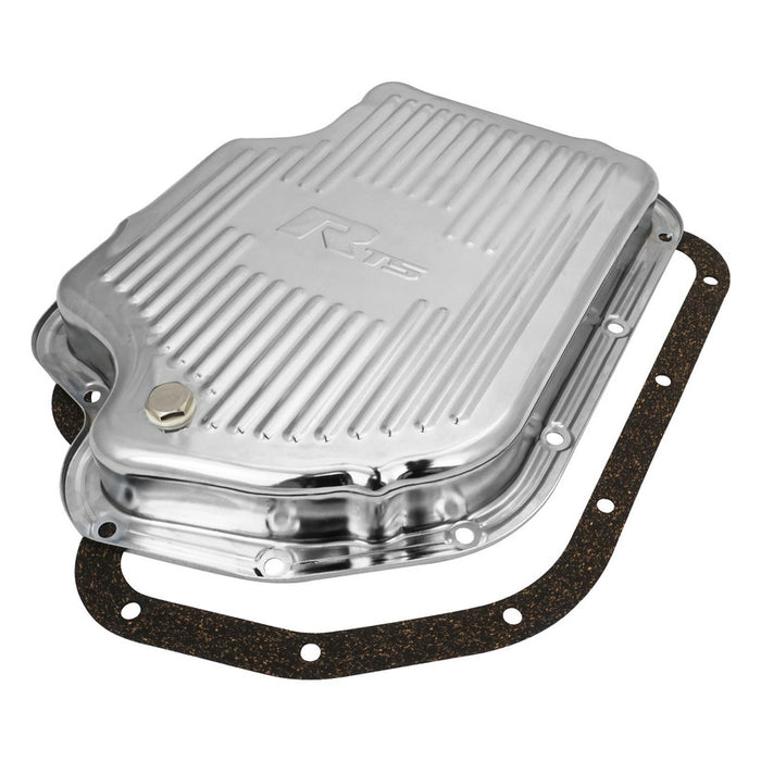 RTS Transmission Oil Pan, Extra Capacity, Steel Ribbed, Chrome, GM Chev Holden TH400, Each