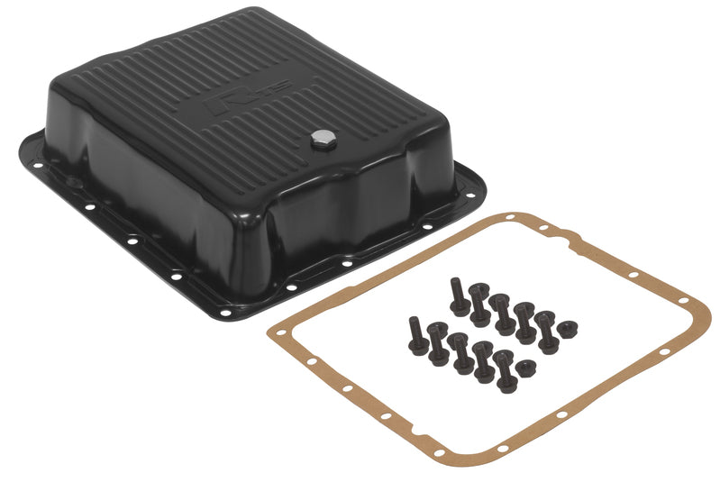 RTS Transmission Pan, Extra Capacity, Ribbed Black Powdercoat, GM, Chev Holden, Commodore 700R4, 4L60, 4L60E, Each