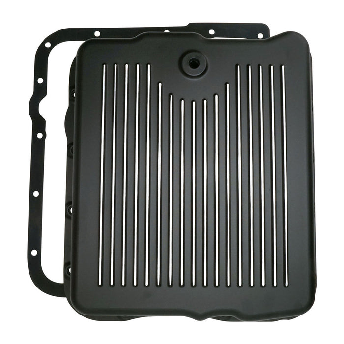 RTS Transmission Pan, Stock Depth, Cast Aluminium Black, Machined Finned, Chev, Holden Commodore, 700R4, 4L60,4L65E , Each