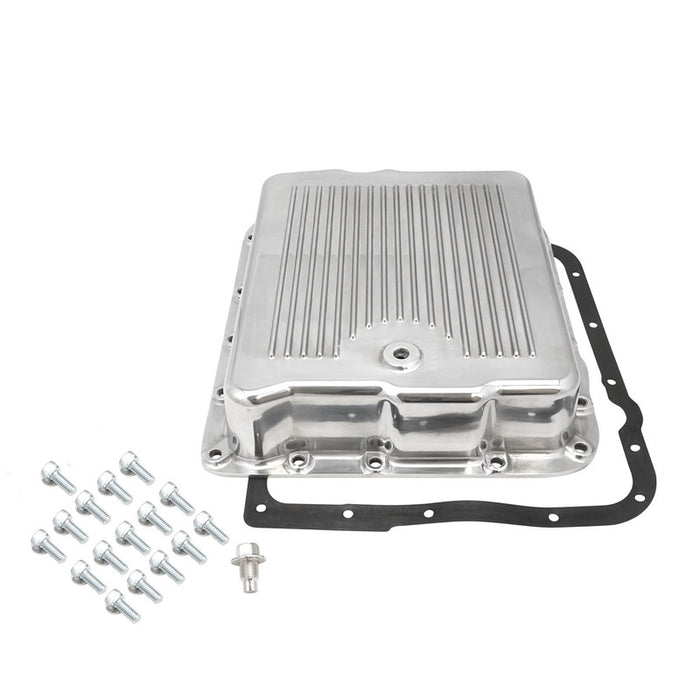 RTS Transmission Pan, Extra Capacity, Aluminium, Polished, Finned, Chev, Holden Commodore, 700R4, 4L60 , Each