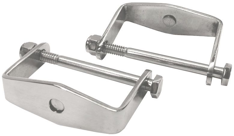 Stainless Steel Rear Spring Clamp, Polished, Pair