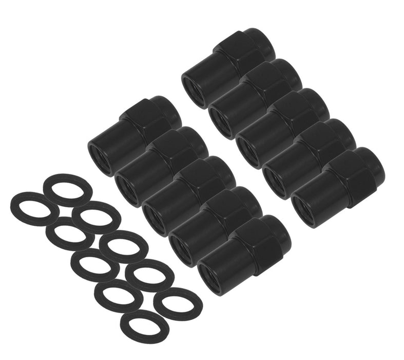 Wheel Lug Nut Kit, Black 002 Streetpro Mag, Length 1.56, 1/2, .700 shank, Set of 10