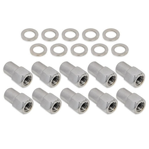 Wheel Lug Nut Kit, Chrome 002 Streetpro Open End Mag, Length 1.46, 7/16, .700 shank, Set of 10