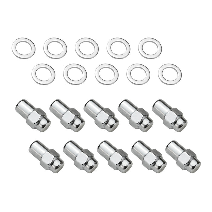 Wheel Lug Nut Kit, Chrome 002 Streetpro Mag, Length 1.56, 7/16, .700 shank, Set of 10