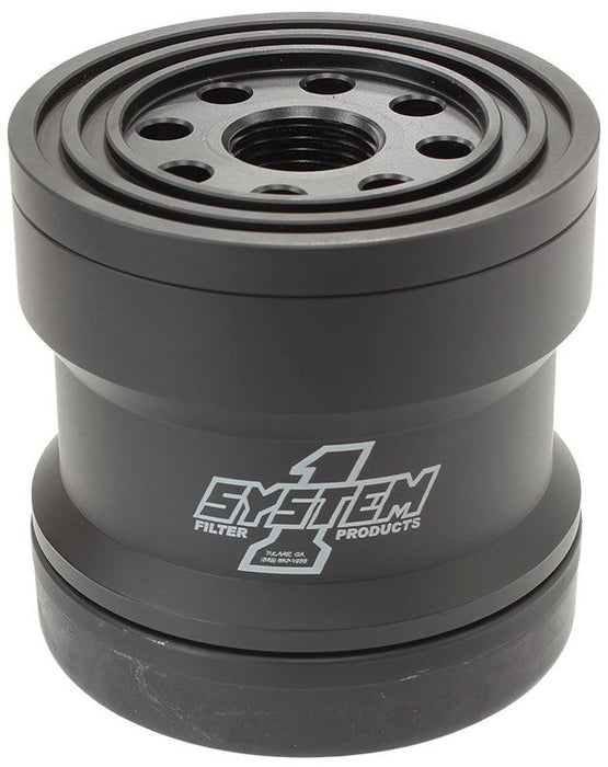 Spin On Oil Filter 3-3/4" Long Black Anodized with Universal Threads SY209-361B