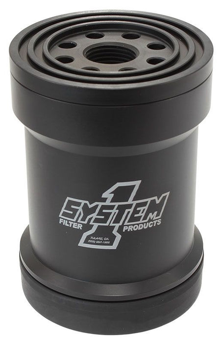 Short HP6 Billet Oil Filter 75 Micron 1-1/2-12" 5-1/4 Long, Viton SY210-005-7-1