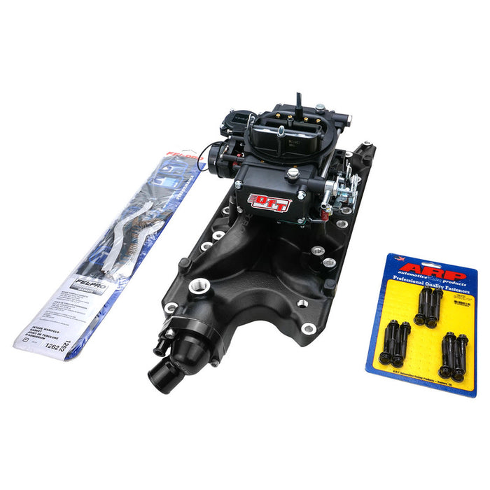 VPW Intake Manifold & Carburettor Kit, Black Series Proflow Air Dual Intake , Quick Fuel 600 CFM Vac ,Electric Choke Carbutetor, SB For Ford 289,302W,