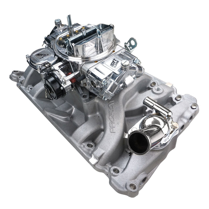 VPW Intake Manifold & Carburettor Kit, Silver Series Proflow Air Dual Intake, Quick Fuel Slayer 600 Vac, Electric Choke Carburettor, For Holden, Commo