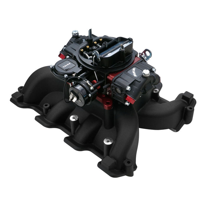 VPW Intake Manifold & Carburettor Kit Black Series RPM AirMax, Dual Plane, Street Brawler 750 Vac, Electric Choke,Carbutetor, Chev For Holden LS1,LS2