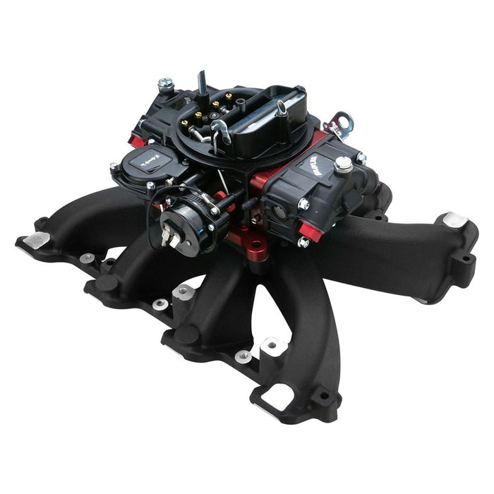 VPW Intake Manifold & Carburettor Kit Black Series RPM AirMax, Single Plane, Street Brawler 750 Vac, Electric Choke,Carbutetor, Chev For Holden LS1,LS