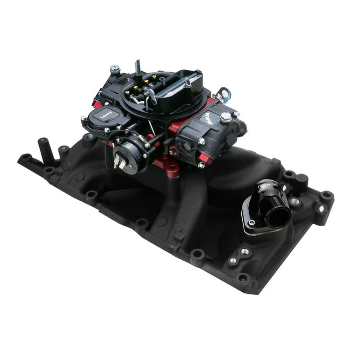 VPW Intake Manifold & Carburettor Kit Black Series RPM AirMax, Dual Plane, Street Brawler 750 Vac, Electric Choke,Carbutetor, SB For Chrysler