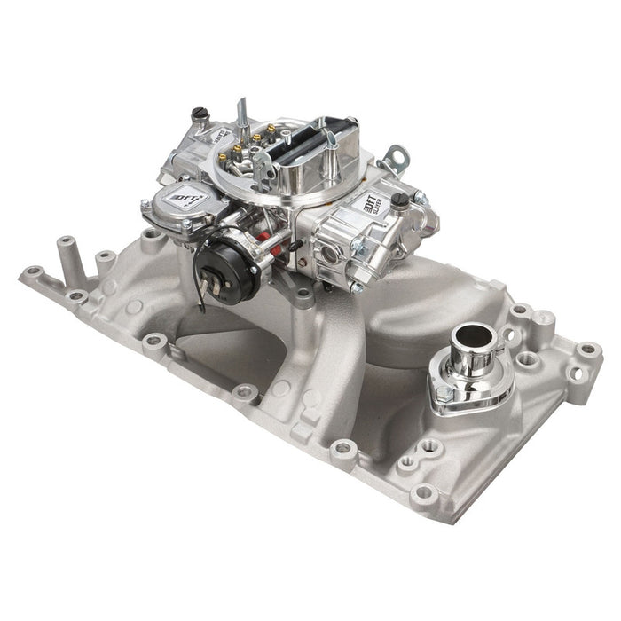 VPW Intake Manifold & Carburettor Kit Silver Series RPM AirMax, Dual Plane, Street Brawler 750 Vac, Electric Choke,Carbutetor, SB For Chrysler