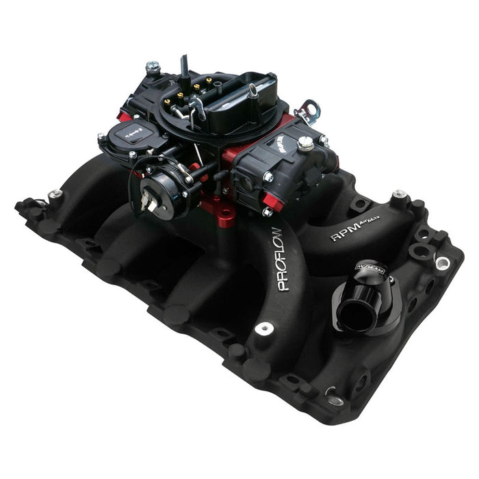 VPW Intake Manifold & Carburettor Kit Black Series RPM AirMax, For Holden V8, VN Heads, Dual Plane, Slayer 750 Vac, Electric Choke,Carbutetor, For Hol