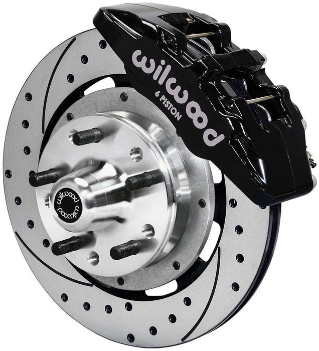 Forged Dynapro 6 Big Brake Front Brake Kit, 12.19" Drilled Rotors, Bla