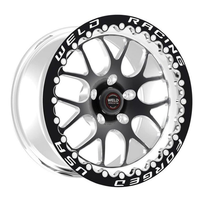 RT-S S77 15 x 8.33" Wheel, Polished with Black Center and Single Beadl