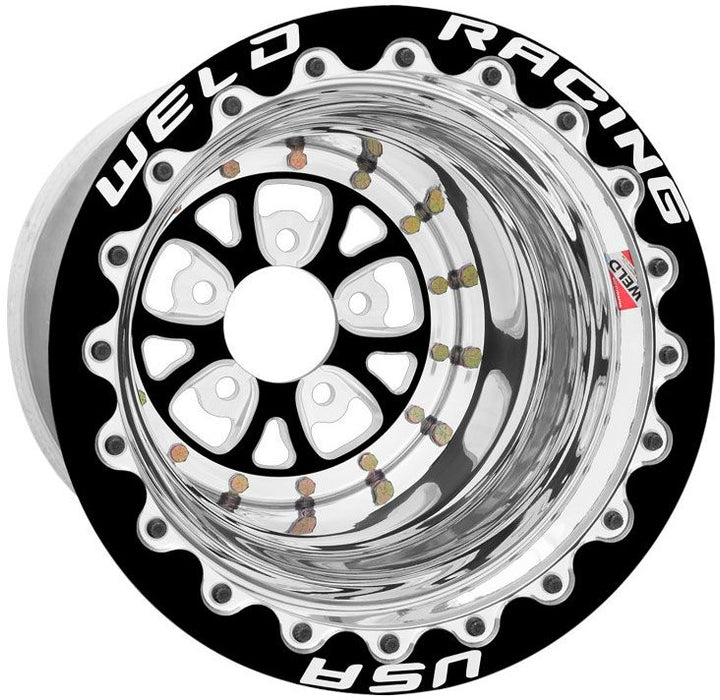 V-Series 15 x 8" Wheel, Black Center, Single Beadlock, Ultra