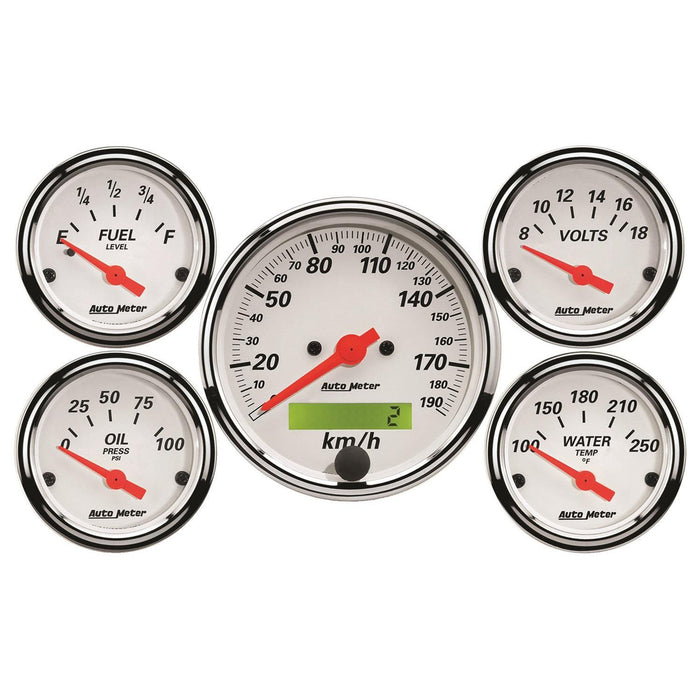 AutoMeter Arctic White Analog Gauge Kits 1302-M