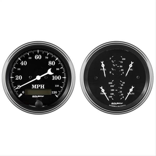 AutoMeter Old Tyme Black Series Analog Gauge Kits 1700