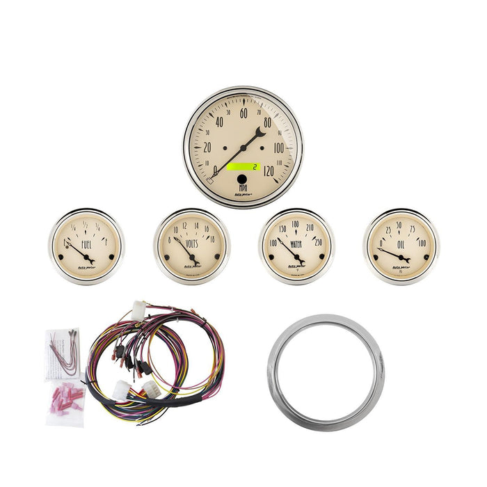 AutoMeter Antique Beige Analog Gauge Kits 7034-AB