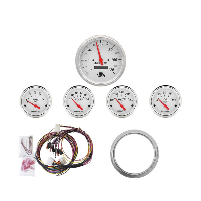 AutoMeter Arctic White Analog Gauge Kits 7034-AW