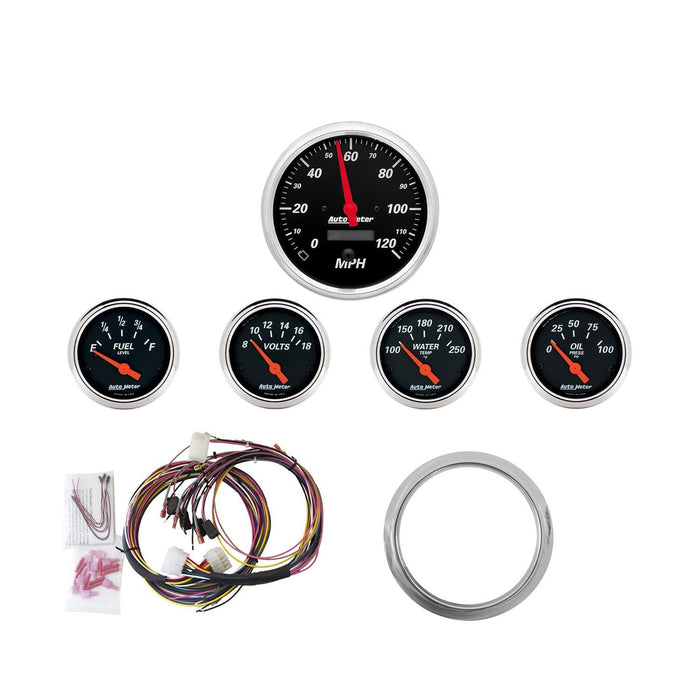 AutoMeter Designer Black Analog Gauge Kits 7034-DB