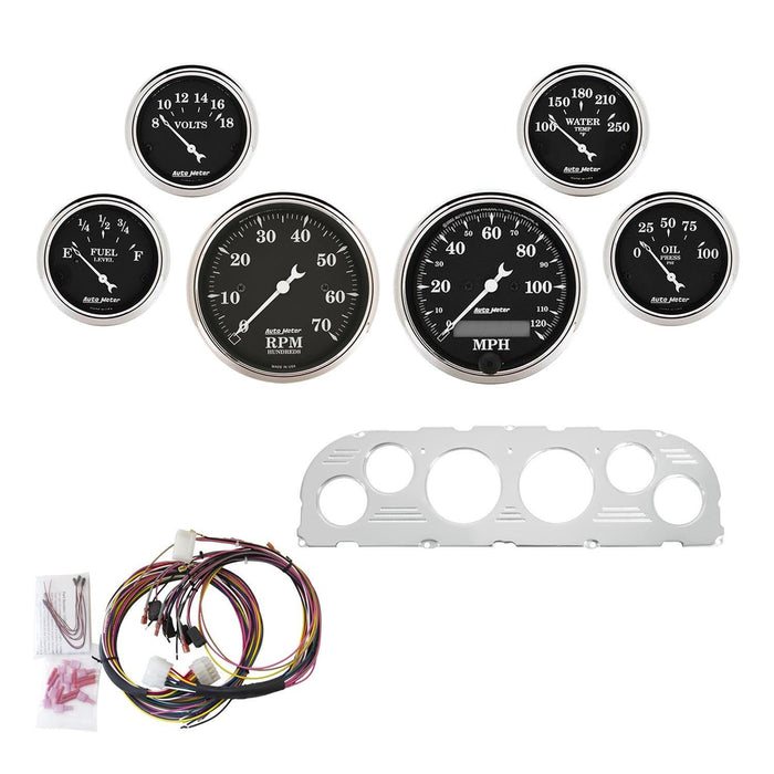 AutoMeter Old Tyme Black Series Instrument Clusters 7047-OTB