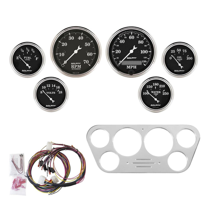 AutoMeter Old Tyme Black Series Instrument Clusters 7048-OTB