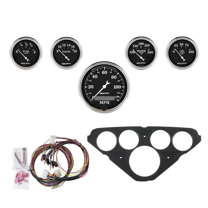 AutoMeter Old Tyme Black Series Instrument Clusters 7049-OTB