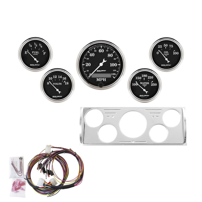 AutoMeter Old Tyme Black Series Instrument Clusters 7057-OTB