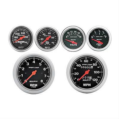 Summit Racing™ AutoMeter Sport Comp Analog Gauge Pro Packs 07-0001