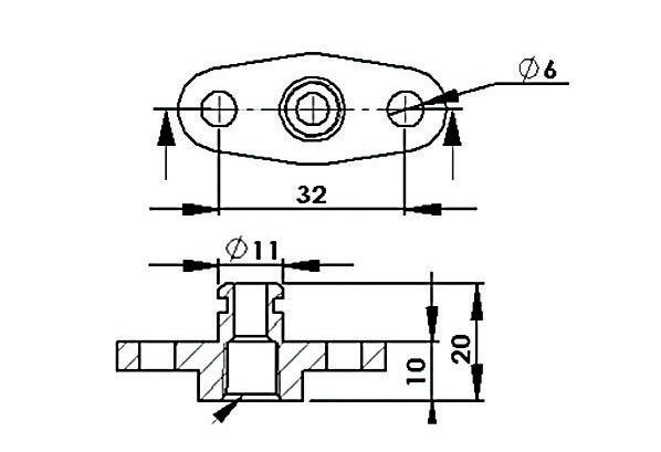 Fuel Rail Adapter (Black) AF64-2064BLK