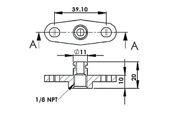 Fuel Rail Adapter (Black) AF64-2065BLK