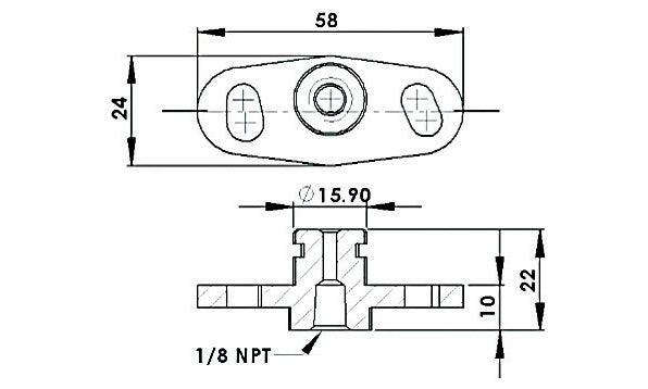 Fuel Rail Adapter (Black) AF64-2066BLK