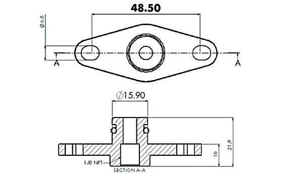 Fuel Rail Adapter (Black) AF64-2067BLK