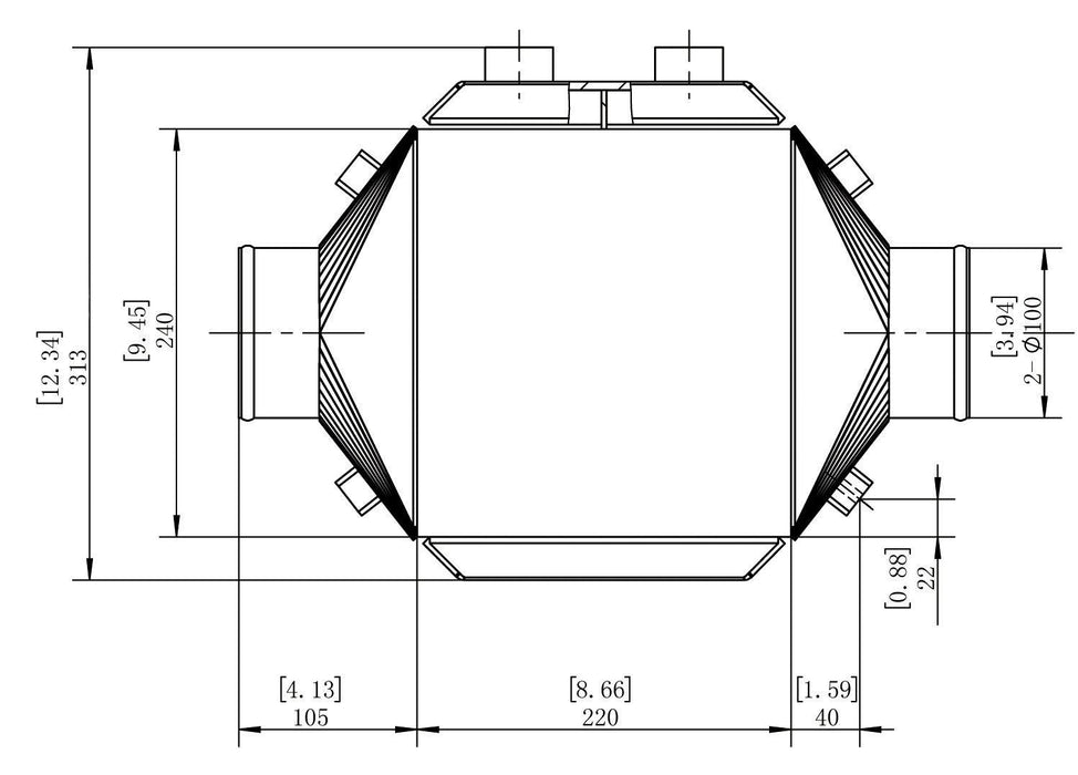 Water to Air Intercooler, 17" x 12.25" x 9" AF90-3000