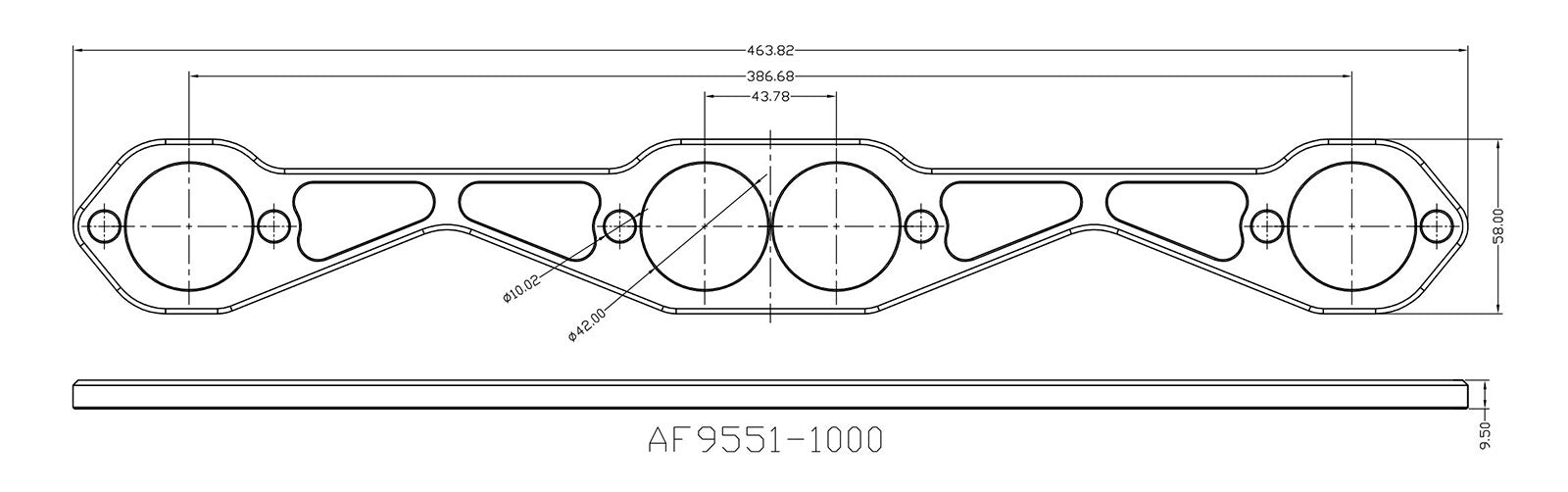 SB Chev 1-5/8" Round Port Header Flange AF9551-1000