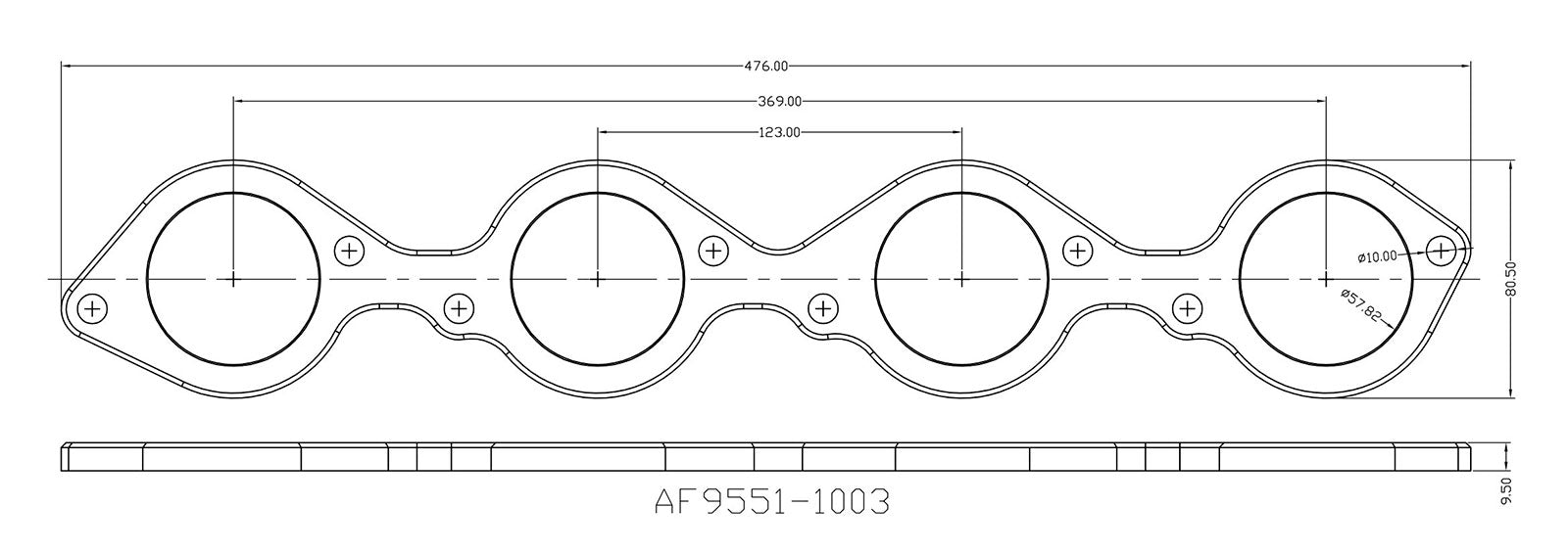 BB Chev 2-1/4" Round Port Header Flange AF9551-1003