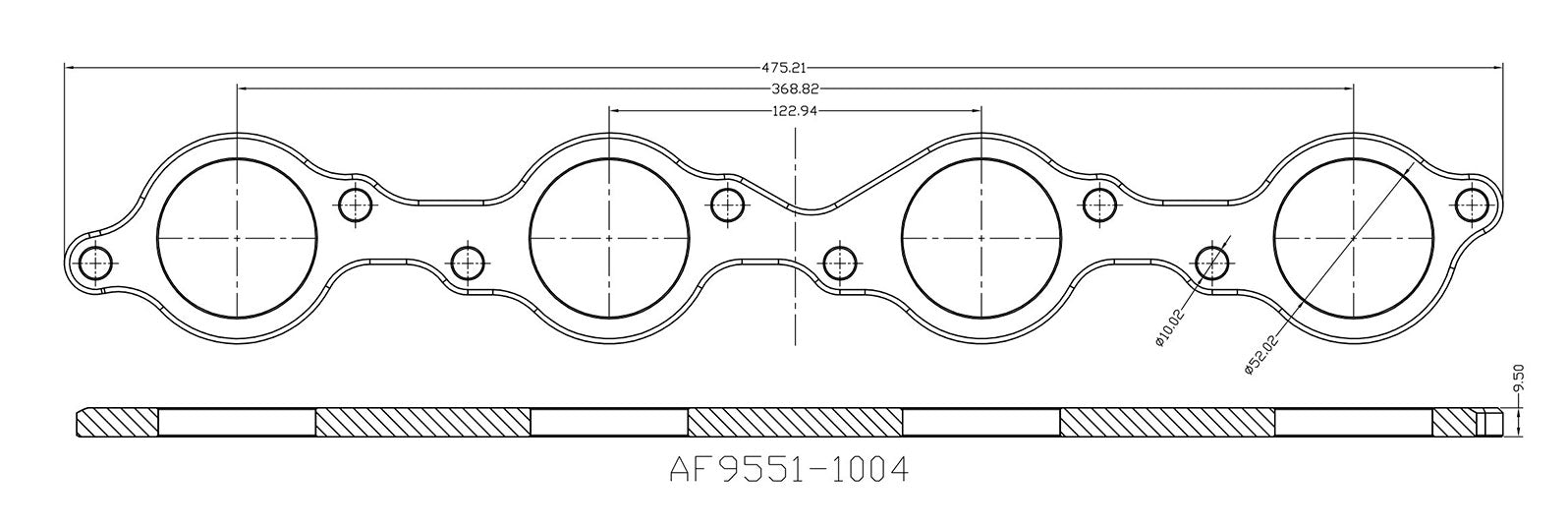 BB Chev 2" Round Port Header Flange AF9551-1004