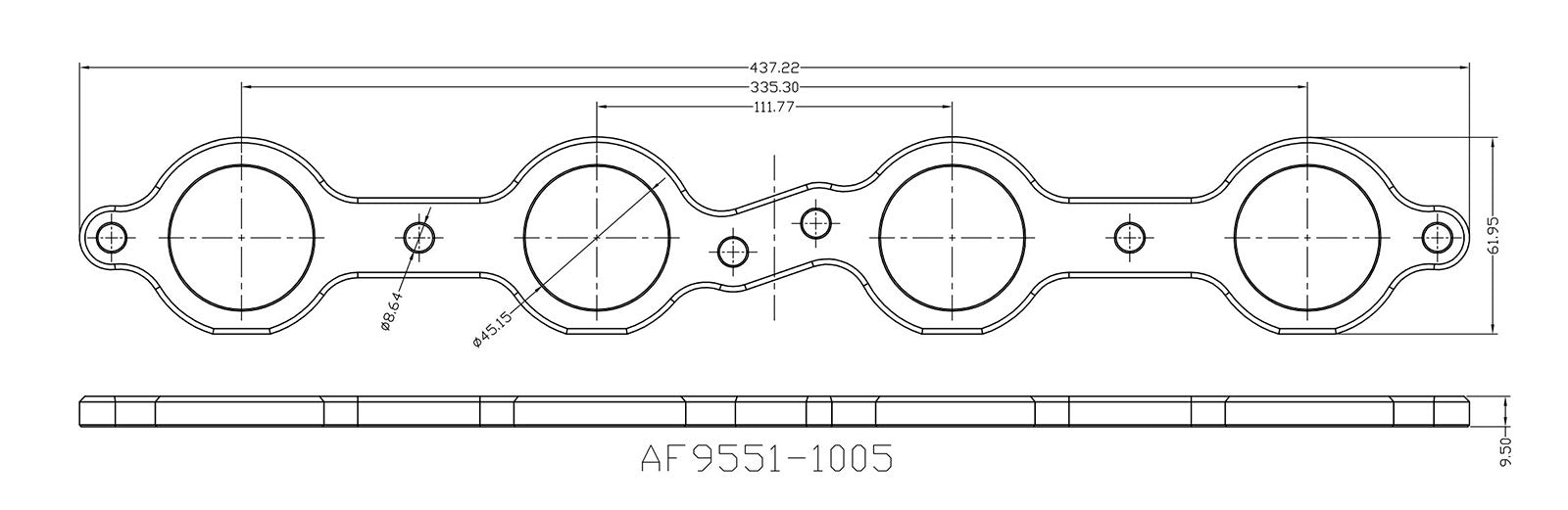 GM LS 1-3/4" Round Port Header Flange AF9551-1005