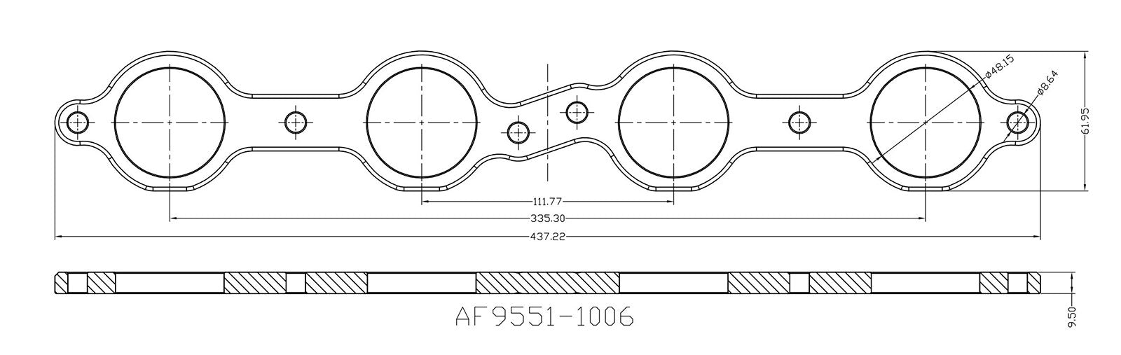 GM LS 1-7/8" Round Port Header Flange AF9551-1006