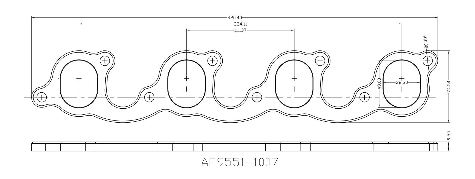 Ford Cleveland 1-3/4" Oval Port Header Flange AF9551-1007