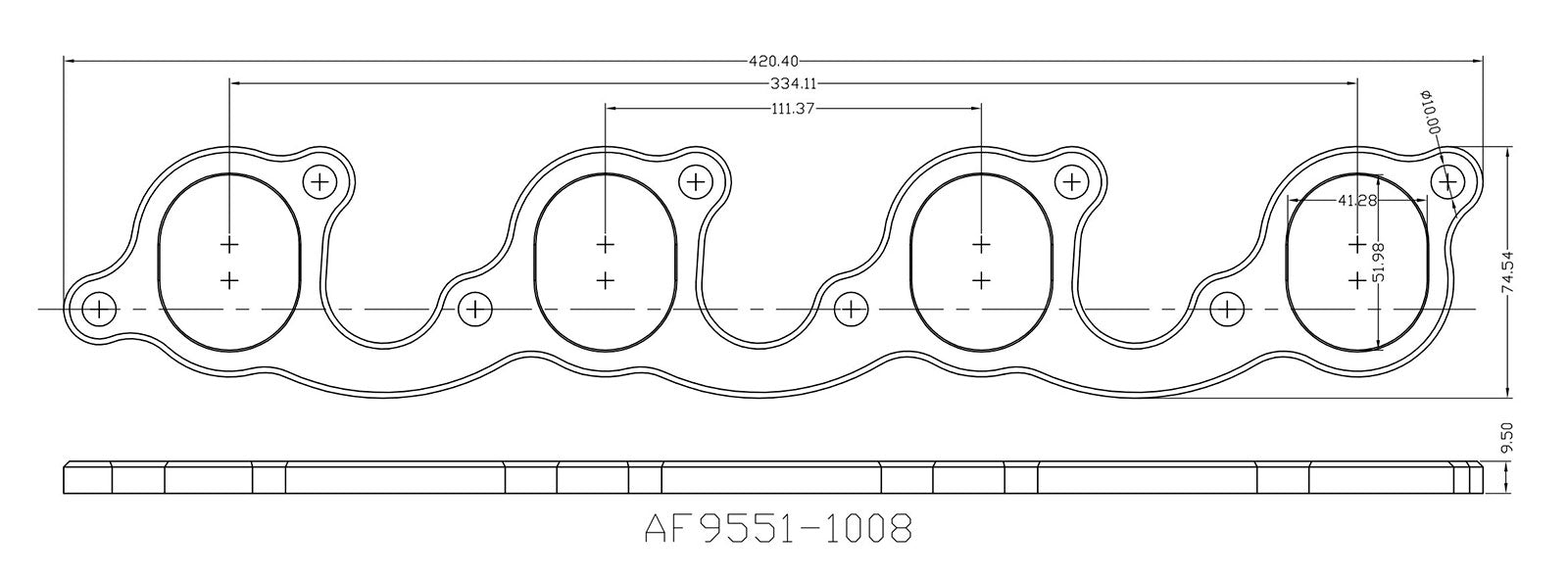 Ford Cleveland 1-7/8" Oval Port Header Flange AF9551-1008