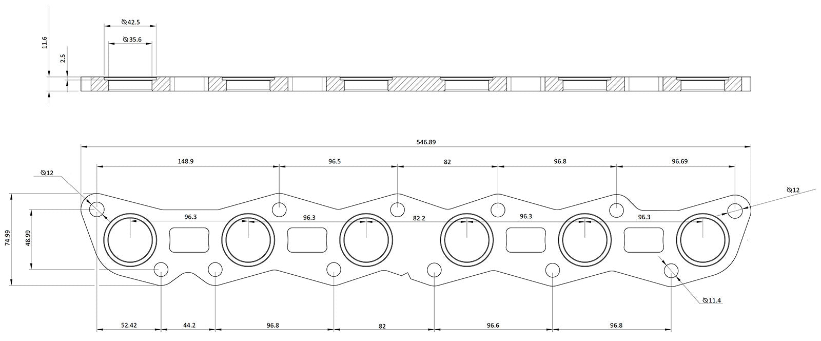 Nissan RB30 Header Flange AF9551-1021