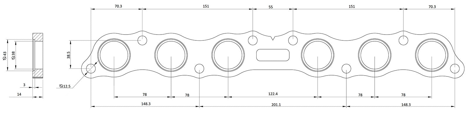 Toyota 2JZ-GE Header Flange AF9551-1026