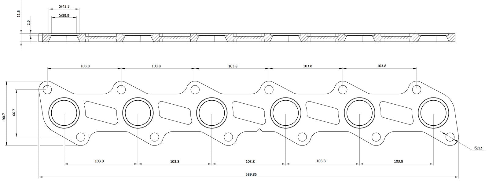 Ford XR6 BA-FG Header Flange AF9551-1030