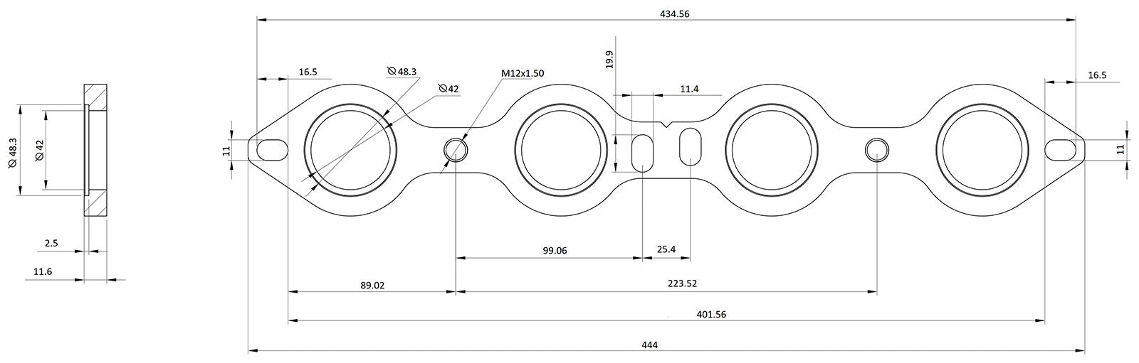 GM LS Header Flange AF9551-1035