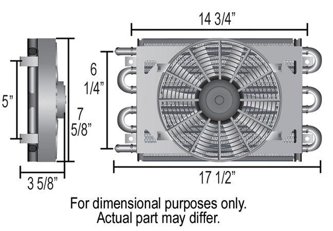 Derale Dyno-Cool 6 Pass Remote Mount Cooler with Fan DP12731