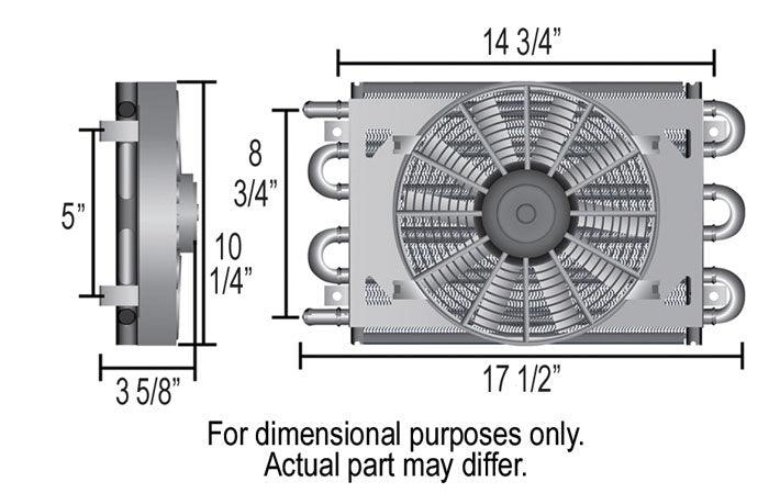 Derale Dyno-Cool 8 Pass Remote Mount Cooler with Fan DP12733